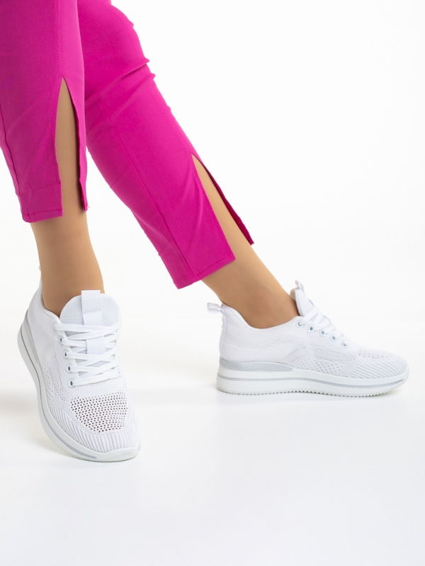 Pantofi sport dama albi din material textil Jelena - Kalapod.net