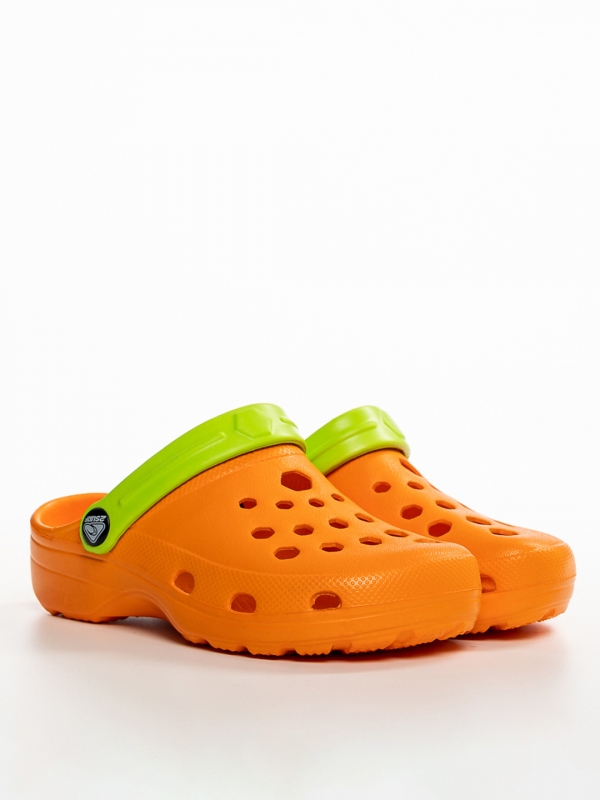 Papuci copii portocalii din material sintetic Ismael, 3 - Kalapod.net