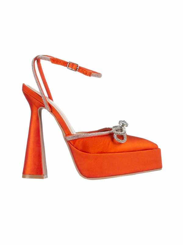 Pantofi dama portocalii din material textil Valary, 6 - Kalapod.net