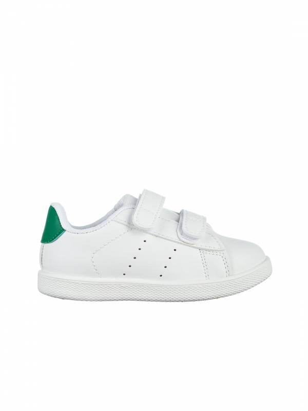 Pantofi sport copii albi cu verde din piele ecologica Frost, 4 - Kalapod.net