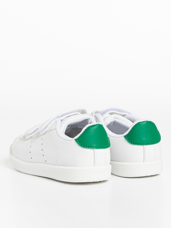 Pantofi sport copii albi cu verde din piele ecologica Frost, 3 - Kalapod.net