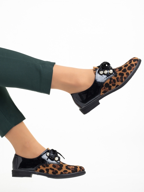 Pantofi dama leopard din piele ecologica si material textil Sarai, 5 - Kalapod.net