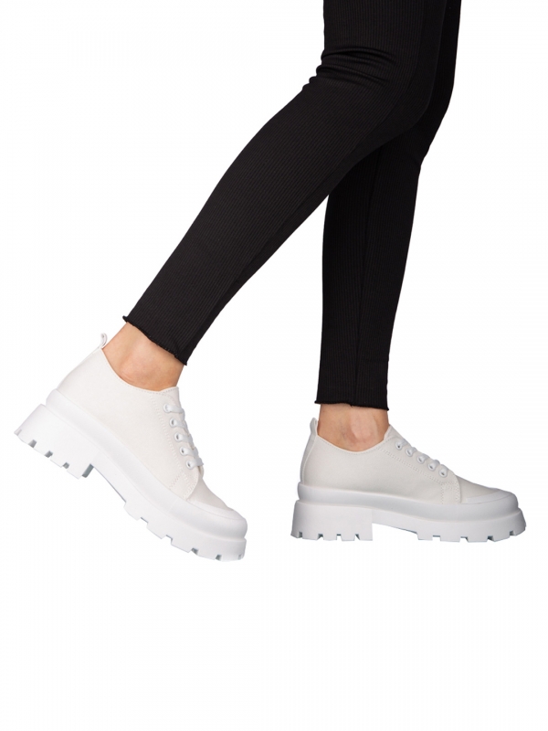 Pantofi sport dama albi din material textil Genie - Kalapod.net