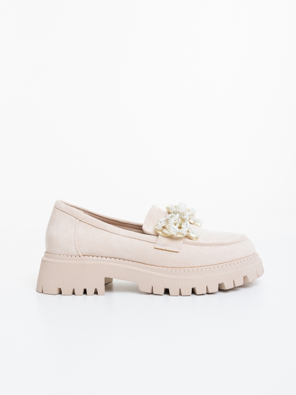 Mocasini dama bej din material textil Latana, 5 - Kalapod.net