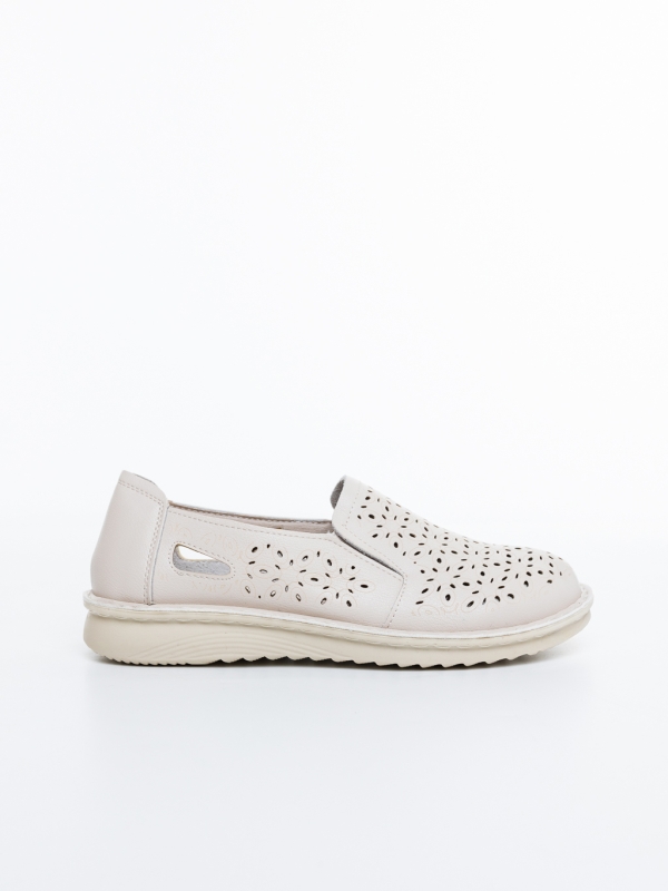 Pantofi casual dama bej din piele ecologica Hasara, 5 - Kalapod.net