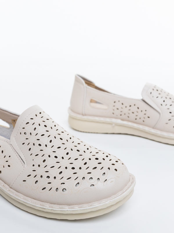 Pantofi casual dama bej din piele ecologica Hasara, 6 - Kalapod.net