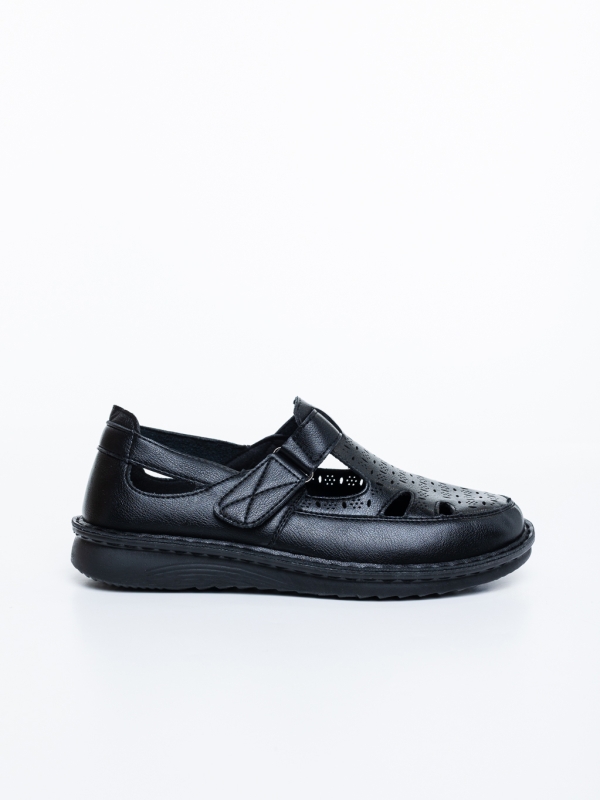 Pantofi casual dama negri din piele ecologica Neora, 5 - Kalapod.net