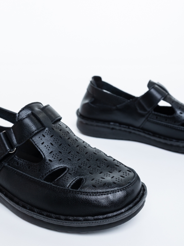 Pantofi casual dama negri din piele ecologica Neora, 6 - Kalapod.net
