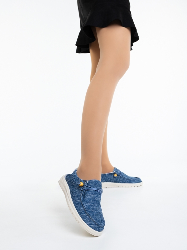 Pantofi casual dama albastri din material textil Midona, 3 - Kalapod.net