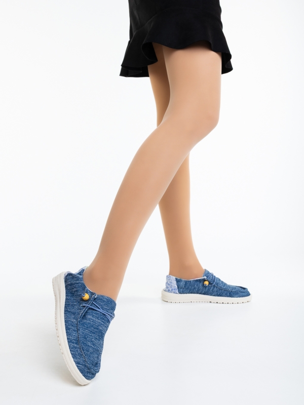 Pantofi casual dama albastri din material textil Midona - Kalapod.net