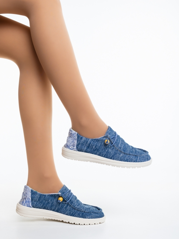 Pantofi casual dama albastri din material textil Midona, 2 - Kalapod.net