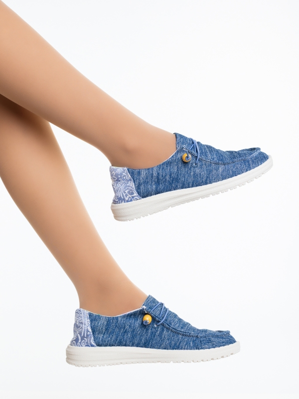 Pantofi casual dama albastri din material textil Midona, 4 - Kalapod.net