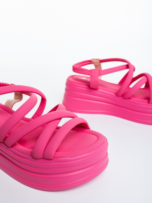 Sandale dama fucsia din piele ecologica Vitena, 6 - Kalapod.net