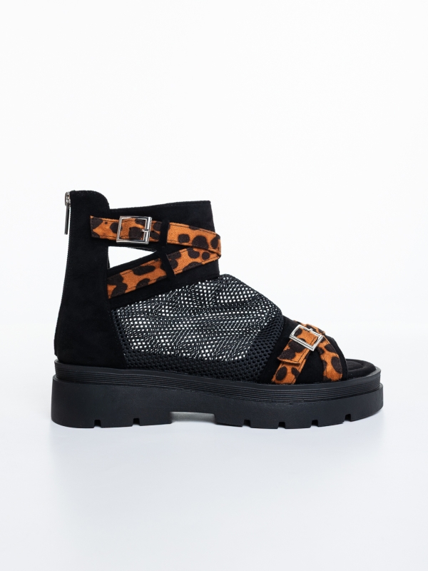 Sandale dama leopard din material textil Tenea, 5 - Kalapod.net