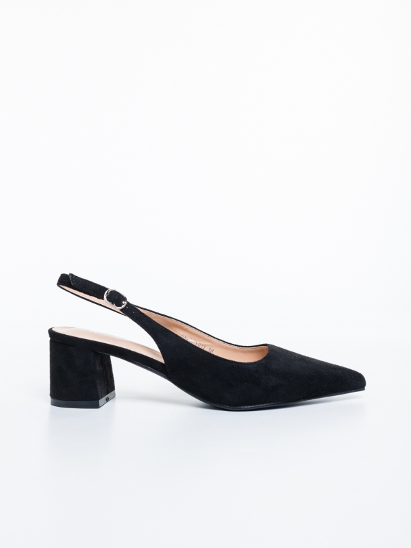 Pantofi dama cu toc negri din material textil Natena, 5 - Kalapod.net