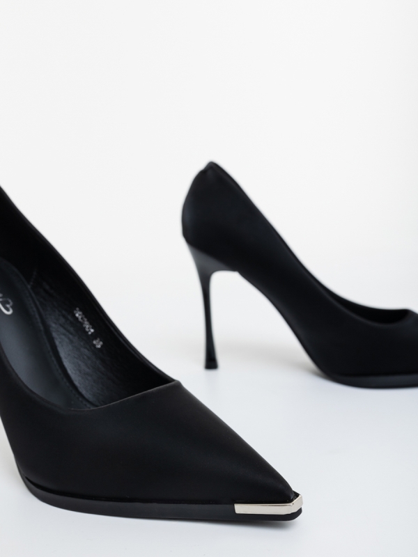 Pantofi dama cu toc negri din piele ecologica Kenzura, 6 - Kalapod.net