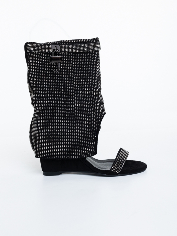 Sandale dama cu platforma negre din piele naturala intoarsa Mihana, 5 - Kalapod.net