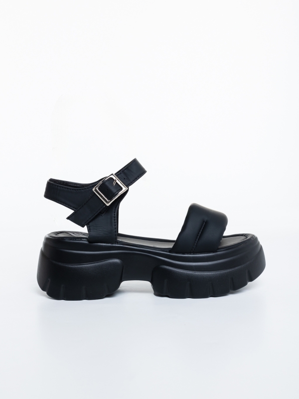 Sandale dama cu platforma negre din piele ecologica Hanika, 5 - Kalapod.net