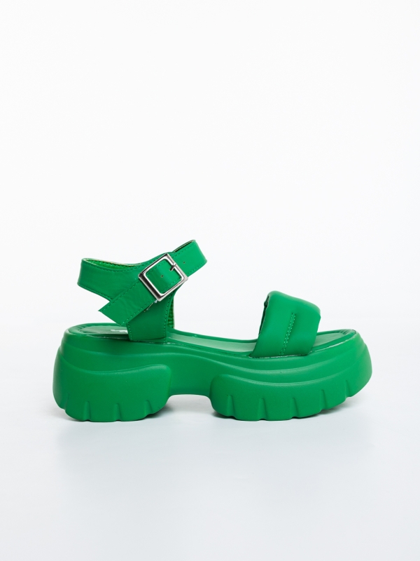 Sandale dama cu platforma verzi din piele ecologica Hanika, 5 - Kalapod.net