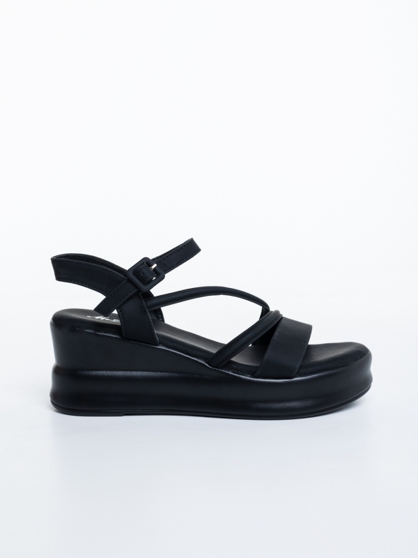 Sandale dama cu platforma negre din piele ecologica Hanaka, 5 - Kalapod.net