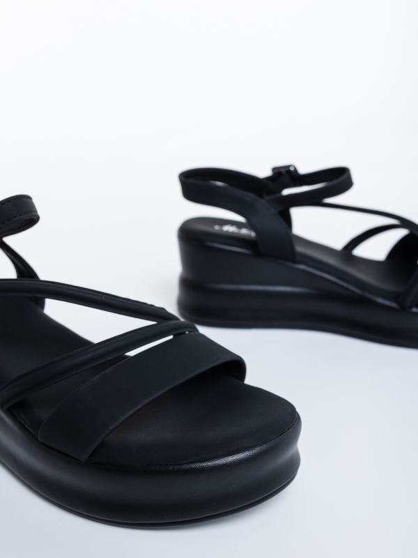 Sandale dama cu platforma negre din piele ecologica Hanaka, 6 - Kalapod.net