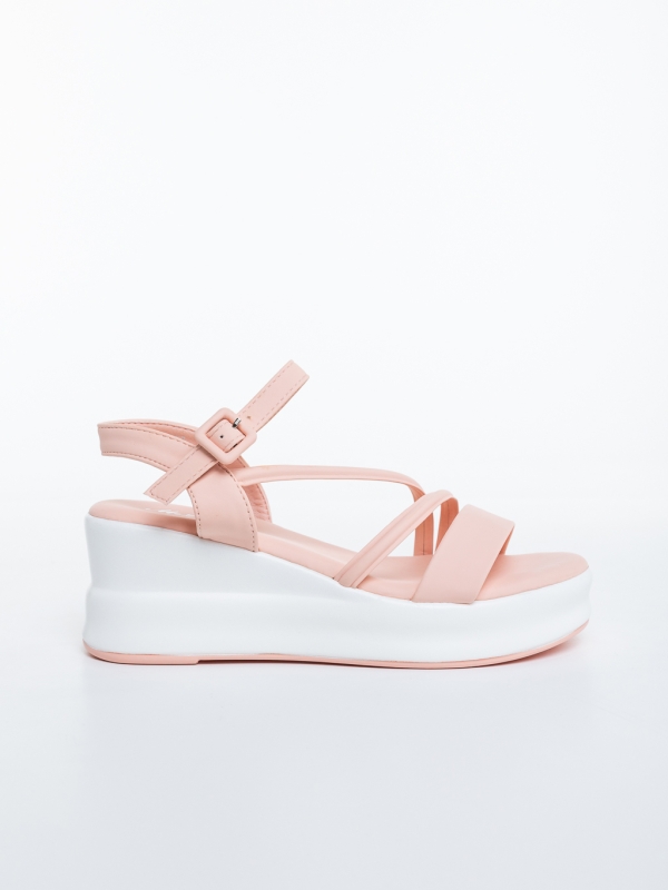 Sandale dama cu platforma roz din piele ecologica Hanaka, 5 - Kalapod.net