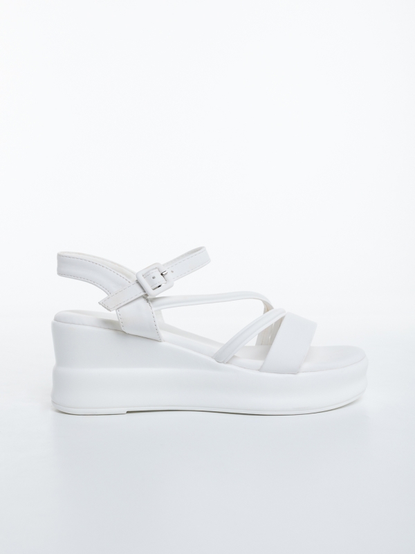 Sandale dama cu platforma albe din piele ecologica Hanaka, 5 - Kalapod.net