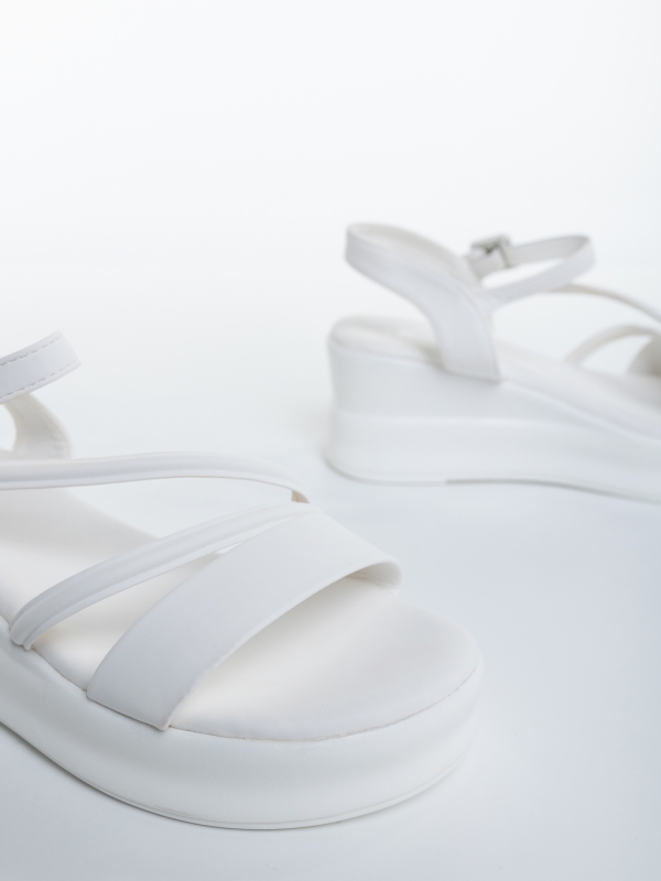 Sandale dama cu platforma albe din piele ecologica Hanaka, 6 - Kalapod.net