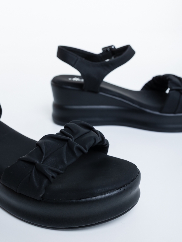 Sandale dama cu platforma negre din piele ecologica Ourana, 6 - Kalapod.net