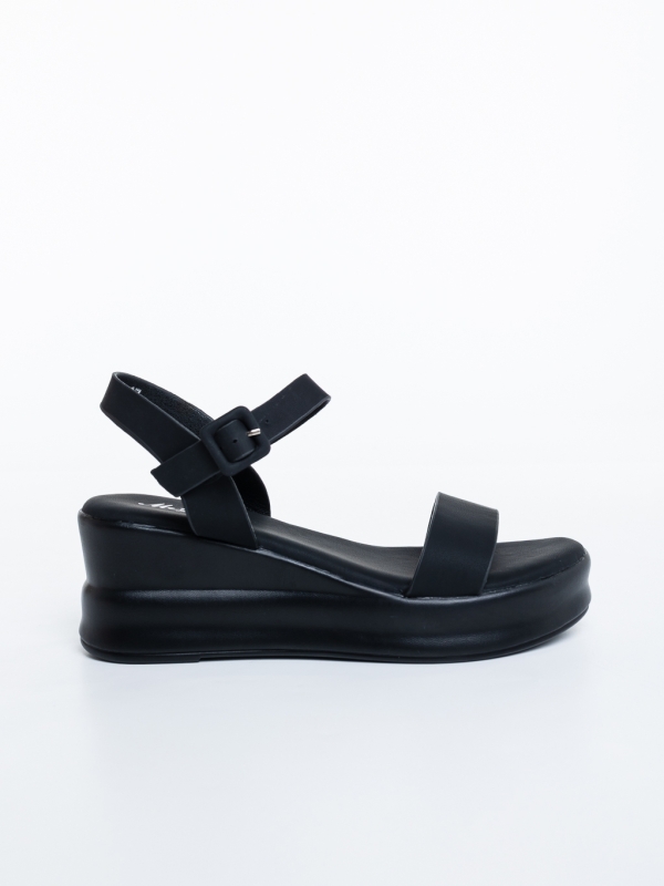 Sandale dama cu platforma negre din piele ecologica Kandria, 5 - Kalapod.net