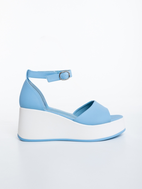 Sandale dama cu platforma albastre din piele ecologica Karida, 5 - Kalapod.net