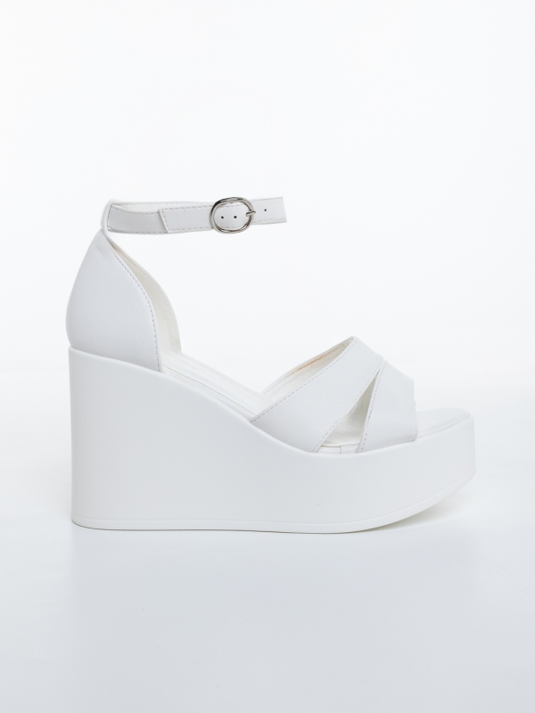 Sandale dama cu platforma albe din piele ecologica Tohana, 5 - Kalapod.net