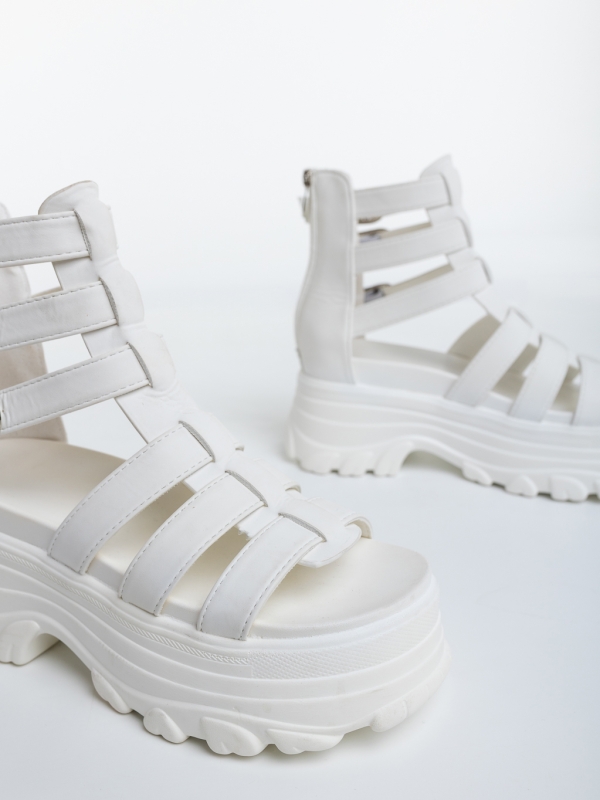 Sandale dama cu platforma albe din piele ecologica Cosana, 6 - Kalapod.net