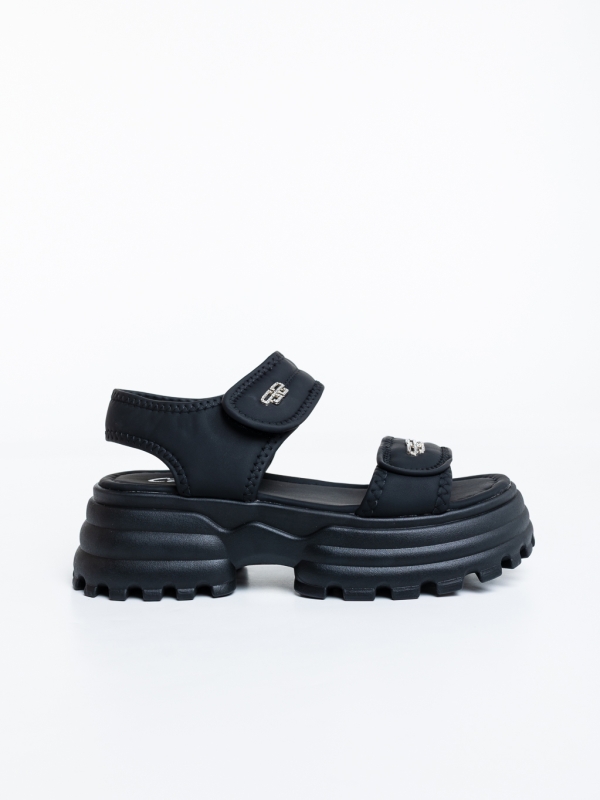 Sandale dama cu platforma negre din piele ecologica Levela, 5 - Kalapod.net