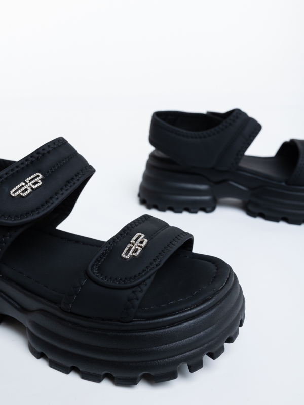 Sandale dama cu platforma negre din piele ecologica Levela, 6 - Kalapod.net