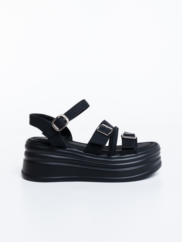 Sandale dama cu platforma negre din piele ecologica Sandia, 5 - Kalapod.net