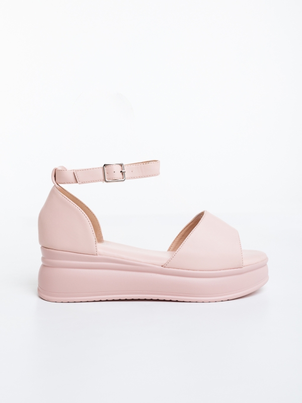 Sandale dama cu platforma roz din piele ecologica Tenuria, 5 - Kalapod.net