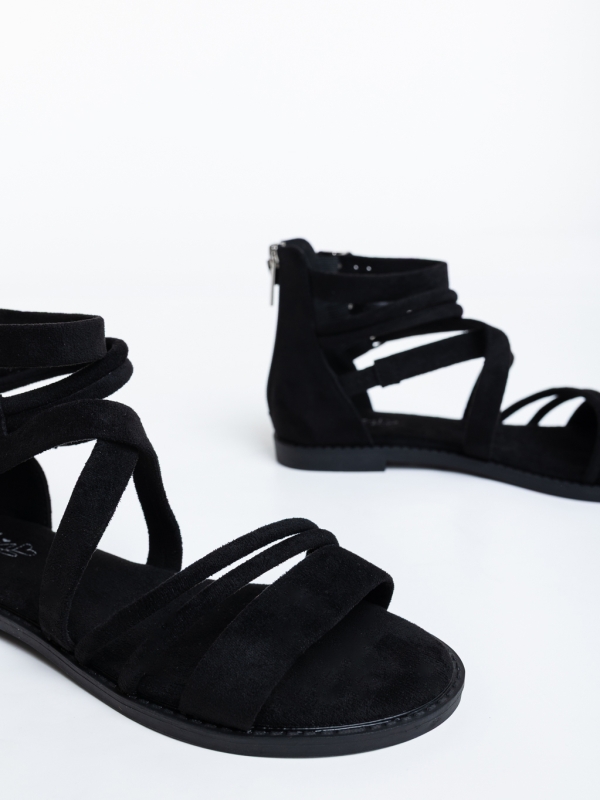 Sandale dama negre din material textil Sahada, 6 - Kalapod.net
