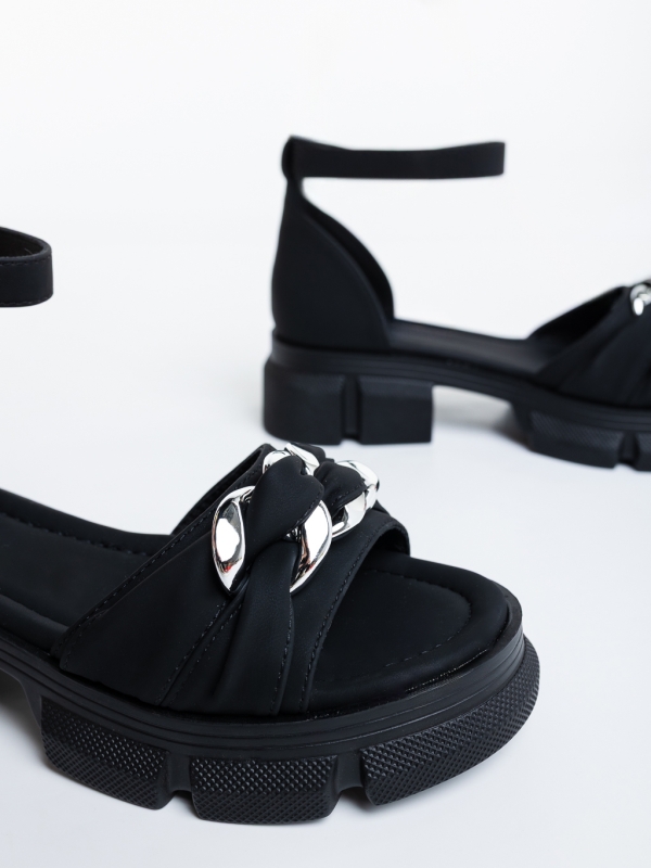 Sandale dama cu platforma negre din piele ecologica Dascia, 6 - Kalapod.net