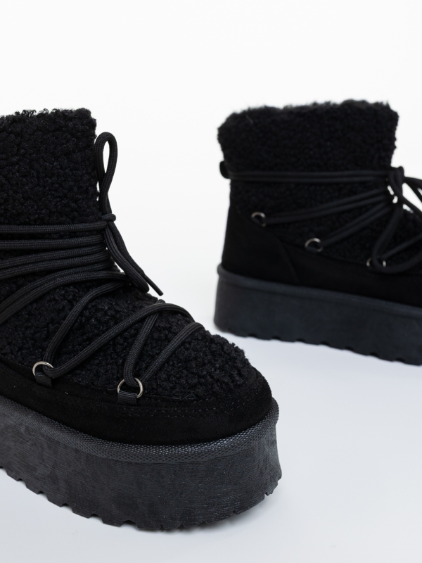 Cizme dama negre  din  material textil Karaza, 6 - Kalapod.net