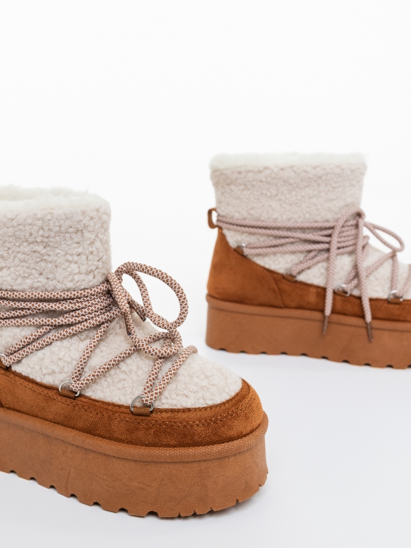 Cizme dama camel  din  material textil Karaza, 6 - Kalapod.net