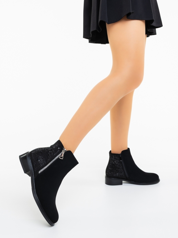 Ghete  dama negre din material textil Karara, 3 - Kalapod.net