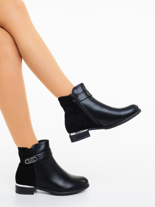 Ghete dama  negre  din piele ecologica Meisha, 4 - Kalapod.net