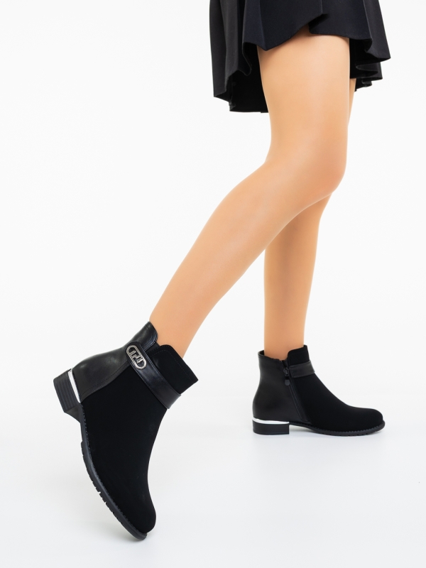 Ghete dama negre din material textil  Meisha, 2 - Kalapod.net