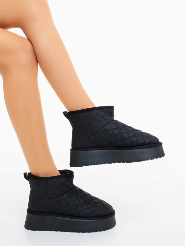 Ghete dama negre din material sintetic Carama, 4 - Kalapod.net