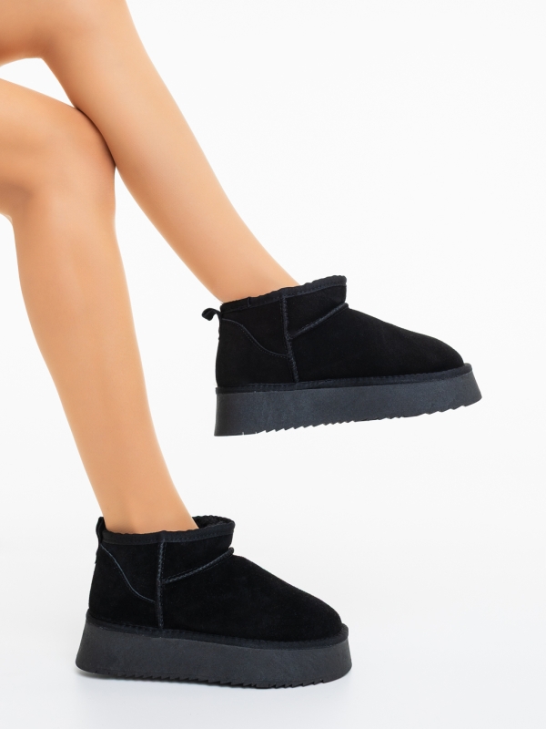 Ghete dama negre din piele naturala Aarav, 4 - Kalapod.net