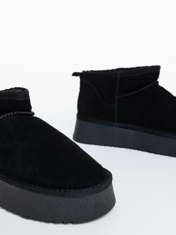 Ghete dama negre din piele naturala Aarav, 6 - Kalapod.net