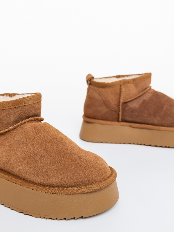 Ghete dama camel din piele naturala Aarav, 6 - Kalapod.net