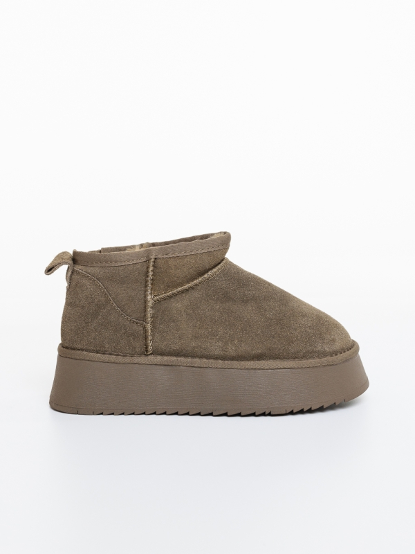 Ghete dama bej inchis din piele naturala Aarav, 5 - Kalapod.net