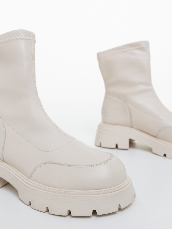 Ghete dama bej din piele ecologica Aanya, 6 - Kalapod.net